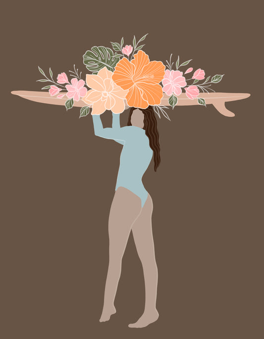 ho'okupu - a gift to the sea | feminine surf art print