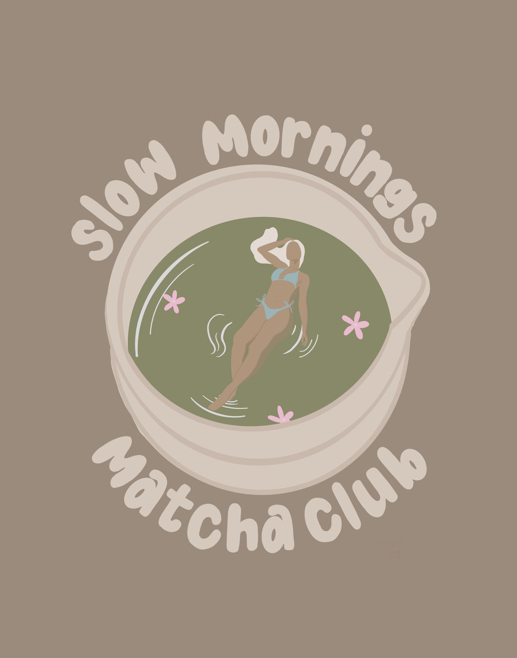 slow mornings matcha club | digital art print