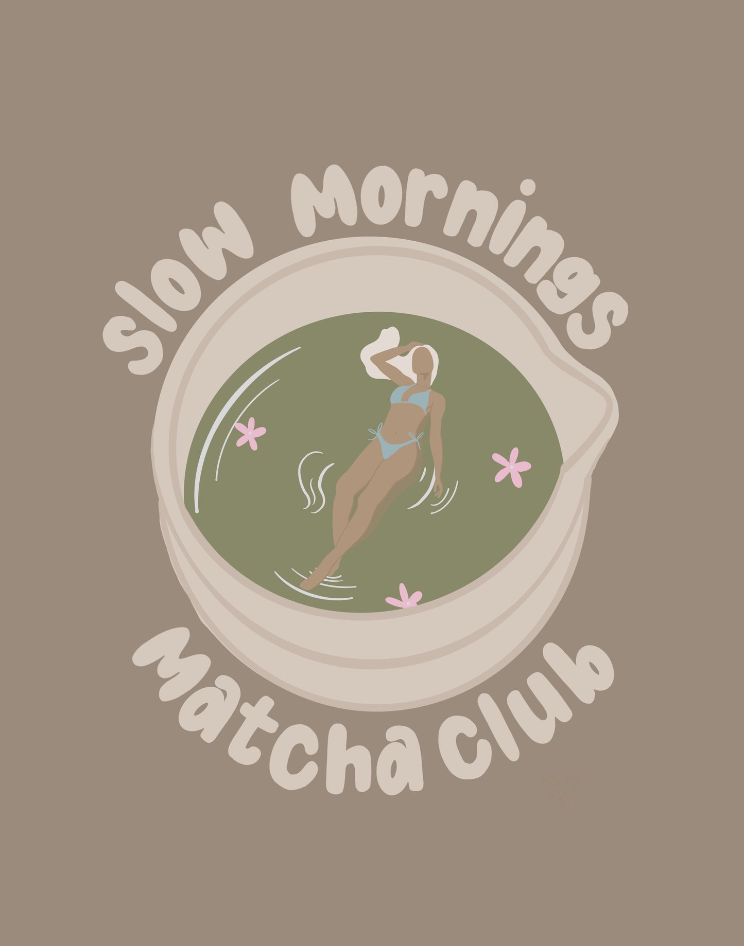 slow mornings matcha club | art print
